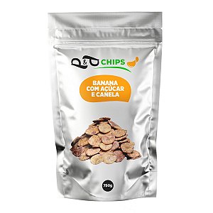 Banana Chips P&P - Açúcar e Canela 750g Natural e Sem Glúten