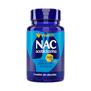 NAC 600mg N-Acetil L-Cisteína com Complexo B Vitamina B1, B2, B3, B5, B6, B9 e B12 Biotina Selênio