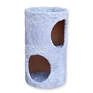 Arranhador Toca para Gatos Tunel Duplo Casa de Sisal MDF 2 Andares Cama Casinha
