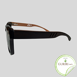 REAL WOOD - QUADRADO - PRETO - MADEIRA ESCURA E CLARA - POLARIZADO PRETO