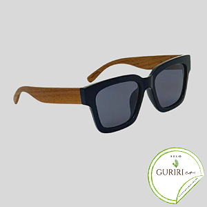 WOOD WALNUT - QUADRADO - PRETO - MADEIRA WALNUT - POLARIZADO PRETO