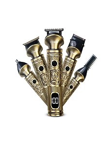 Kemei KM 1637 Digital 5 em 1 Kit de cuidados com a pele com baterias de lítio