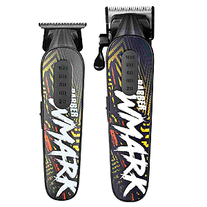 Maquina de Cortar Cabelo Profissional Wmark + Maquina Acabamento NG 8631 KIT