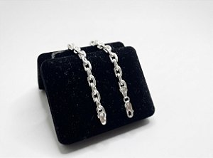 Pulseira Cadeado em Prata 925 Italiana 5,6mm