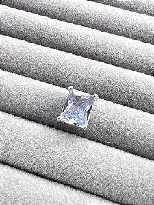 Pingente Retangular Zircônia Cristal em Prata 925