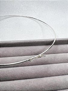Colar Choker Rígido Liso com Trava em Prata 925