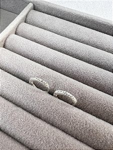 Brinco Argola Click com Zircônia em Prata 925 13mm
