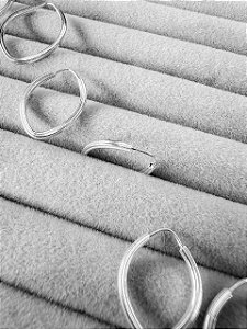 Trio de Brincos Argolas Oval Fio Quadrado Prata 925