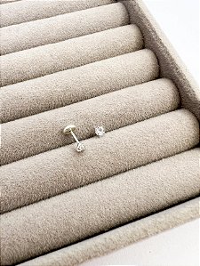 Brinco Ponto de Luz Tarraxa Baby Prata 925 3mm