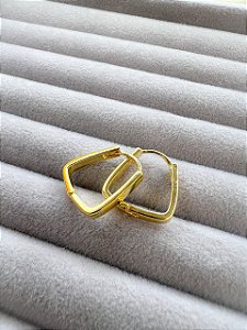 Brinco Argola Triangular Banhado a Ouro 18k