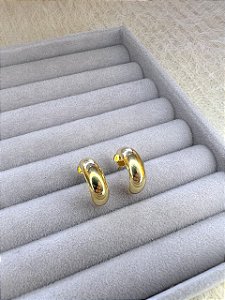 Brinco Argola Lisa Banhado a Ouro 18K