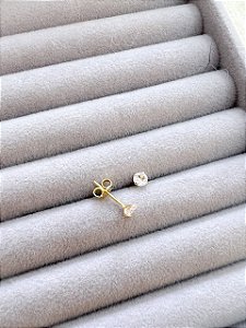 Brinco Ponto de Luz 4mm Banhado a Ouro 18K