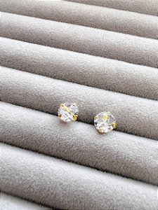 Brinco Ponto de Luz 7mm Banhado a Ouro 18K