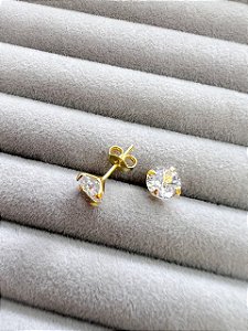 Brinco Ponto de Luz 6mm Banhado a Ouro 18K
