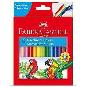 Canetinha Colors Marcadores Colors - 12 Cores - Faber-Castell
