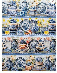 Tricoline digital Porcelanas (0,55cm x 1,50 de largura)