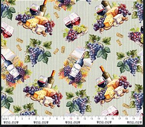 Tricoline digital vinhos e vinhedos(0,50cm x 1,50 de largura).