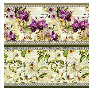 Tricoline digital  Orquídeas (0,55 cm x 1,50)