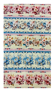Tricoline digital 3D floral (55 cm)
