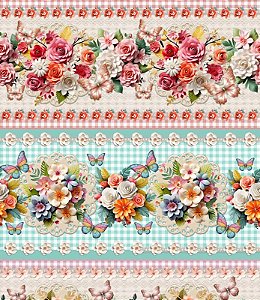 Tricoline digital 3D fundo xadrez (55cm)