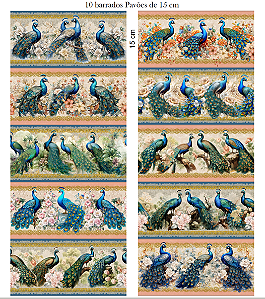 Tricoline digital pavões (0,55cm x 1,50 de largura)
