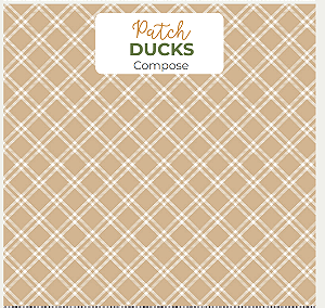Tricoline digital patch Ducks compose(0,55cm x 1,50 de largura)