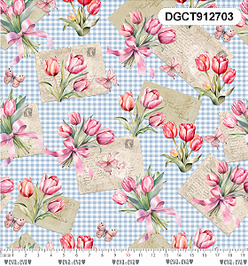 Tricoline digital Cartas de Amor (0,55cm x 1,50 de largura)