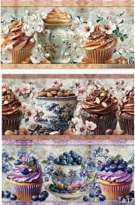 Tricoline digital cupcakes coloridos (0,55cm x 1,50 de largura)