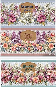 Tricoline digital Semaninha floral (0,53cm x 1,50 de largura)