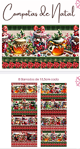 Tricoline digital Natal Compotas (0,55cm x 1,50 de largura)