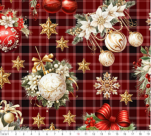 Tricoline digital Natal corrido(0,50cm x 1,50 de largura)