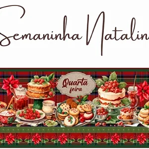 Tricoline digital Natal Semaninha (0,53cm x 1,50 de largura)