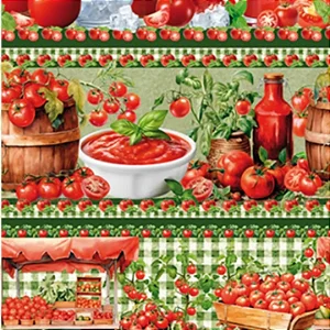 Tecido tricoline digital Pomodoro (0,55cm x 1,50 de largura)
