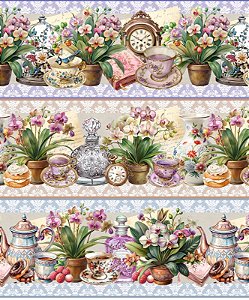 Tricoline digital  Orquídeas Lindas (0,55cm x 1,50 de largura)