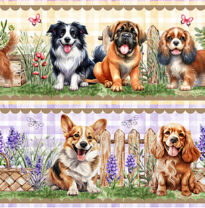 Tricoline digital Cãozinhos (0,55cm x 1,50 de largura)