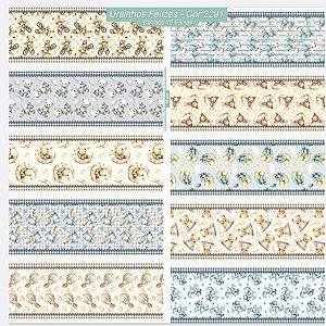 Tricoline digital infantil Ursinhos Carinhosos (0,55cm x 1,50 de largura)