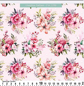 Tricoline digital infantil  floral corrido (0,50cm x 1,50 de largura))
