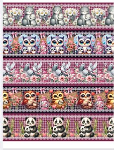 Tricoline digital Corujinhas Charmosas (0,55cm x 1,50 de largura)