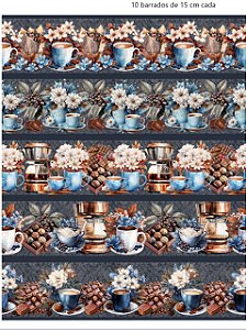 Tricoline digital café com chocolate (0,55cm x 1,50 de largura)