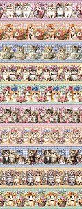 Tricoline digital gatinhos e flores(0,55cm x 1,50 de largura)