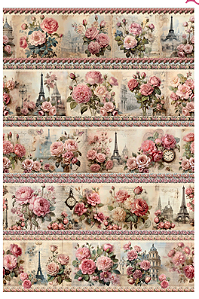 Tricoline digital Primavera em Paris (0,55cm x 1,50 de largura)