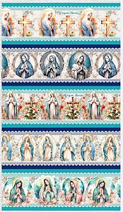 Tricoline digital Maria, mãe de Jesus (0,55cm x 1,50 de largura)