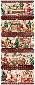 Tricoline digital Natal com Papai Noel(0,55cm x 1,50 de largura)