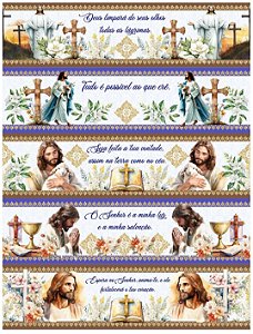 Tricoline digital Jesus e Frases Bíblicas (0,55cm x 1,50 de largura)