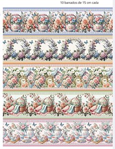 Tricoline digital Floral A (0,55cm x 1,50 de largura)