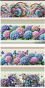 Tricoline digital Hortênsias Color (0,55cm x 1,50 de largura)
