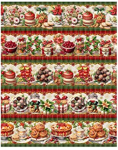 Tricoline digital Ceia de Natal (0,55cm x 1,50 de largura)