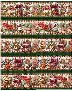 Tricoline digital Natal Feliz (0,55cm x 1,50 de largura)