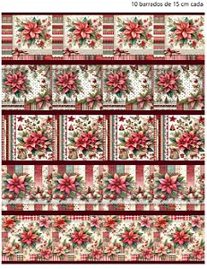 Tricoline digital Natal Floral (0,55cm x 1,50 de largura)