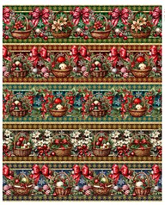 Tricoline digital Natal Guirlandas (0,55cm x 1,50 de largura)